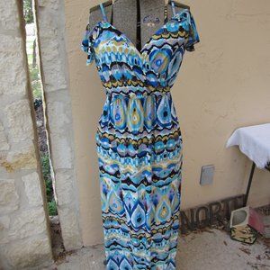 NWT T- Bags Los Angeles - Colorful Print Maxi Dress Size XS